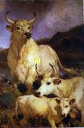 Sir edwin henry landseer,R.A. The wild cattle of Chillingham, 1867 Sweden oil painting artist